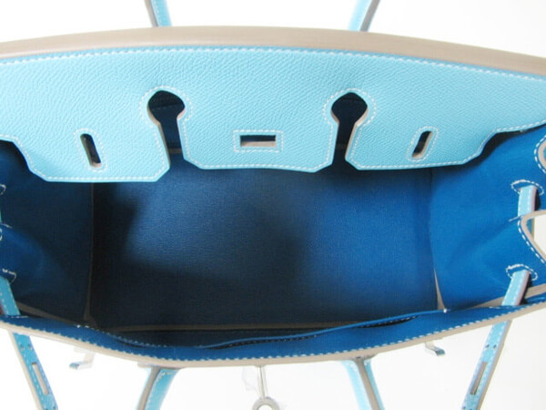 エルメス バーキン25(ヴォーエプソン/セレスト/シルバー/金具)